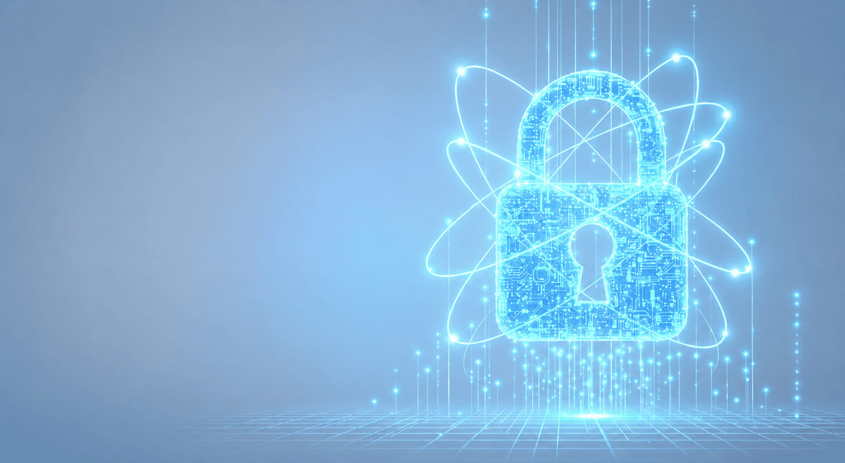 Digital lock cyber security banner